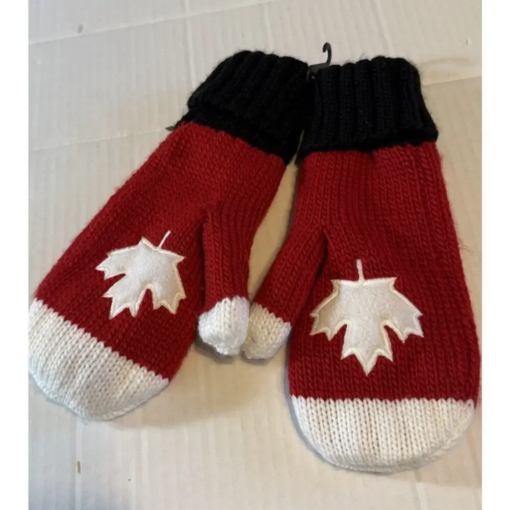 NEW Team Canada 2014 Adult L/XL Sochi Olympic HBC Hudson's Bay Red Mittens
